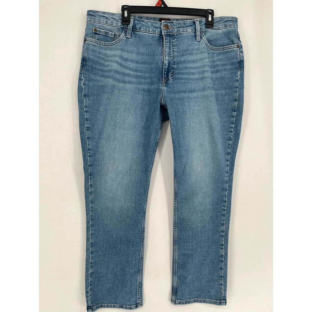Lee Womens Straight Leg Jeans Medium Wash Stretch Denim Blue Size 18S 18P